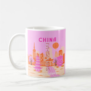 Taza De Café Arte de Viaje Rosa Shanghai China