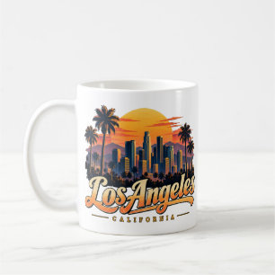 Taza De Café Arte de viaje vintage de Los Ángeles California Mo