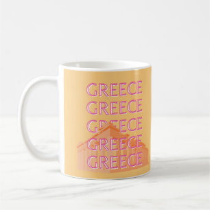Taza De Café Arte de viajes en Grecia, arte de viajes en verano