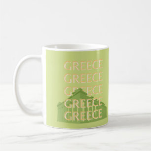 Taza De Café Arte de viajes en Grecia, arte de viajes en verano