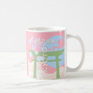Taza De Café Arte de viajes japonés de Kioto, arte de viajes pa