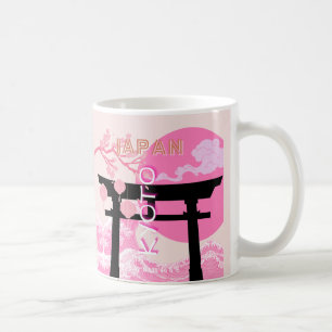 Taza De Café Arte de viajes rosados en Japón