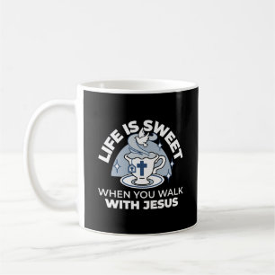 Taza De Café Arte de vida fiel - Equipo con cruz y paloma