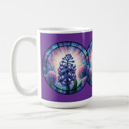 Taza De Café Arte de vidrio emplomado de jacinto