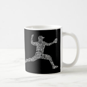 Taza De Café Arte de Word Pitcher de Béisbol