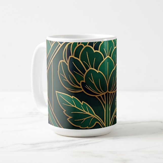 Taza De Café Arte Deco Alcachofa (Anverso izquierdo)