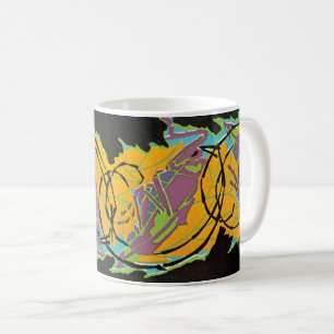 Taza De Café Arte Deco Vintage Jazz Pochoir Saltamontes en el J