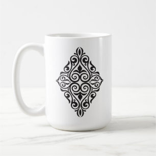 Taza De Café Arte decorativo de marco floral vintage de lujo