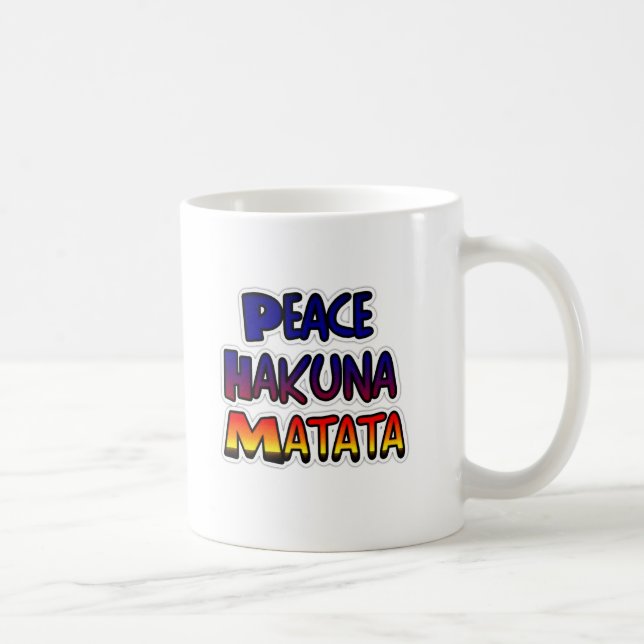 Taza De Café Arte degradado de Peace Hakuna Matata (Derecha)