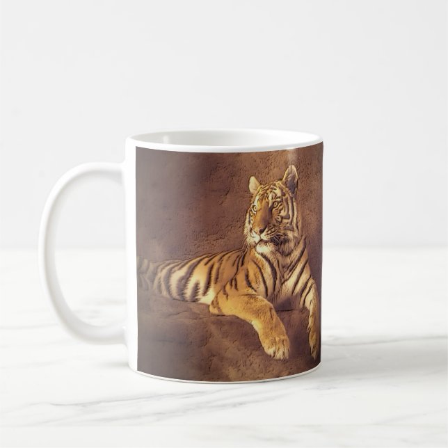 Taza De Café Arte del animal del tigre (Izquierda)