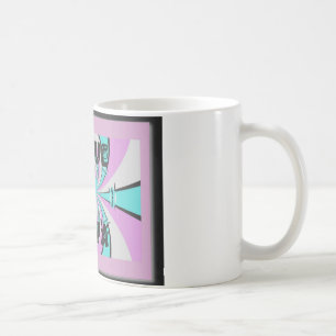 Taza De Café Arte del Corazón Keniano: Me encanta el cian púrpu