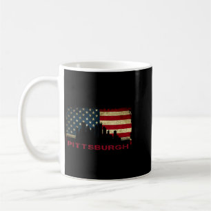 Taza De Café arte del horizonte de la ciudad de Pittsburgh band
