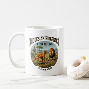 Taza De Café Arte del Lebrel León Rhodesiano Ridgeback