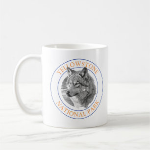 Taza De Café Arte del lobo de moda 4 Parque Nacional Yellowston