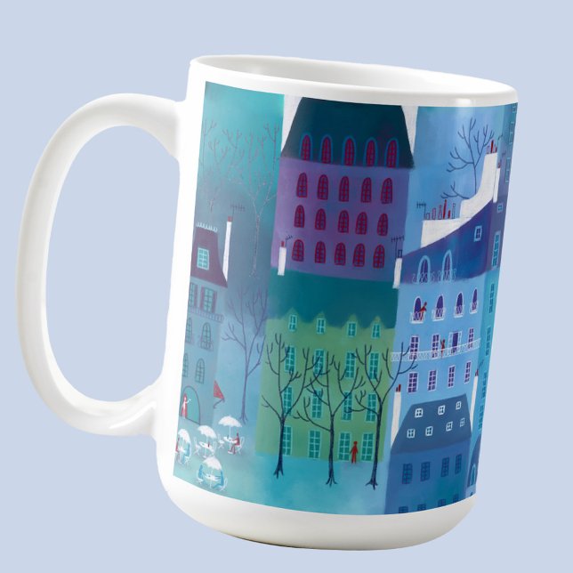 Taza De Café Arte del paisaje urbano de los Blues de París (Paris art cityscape coffee mug)