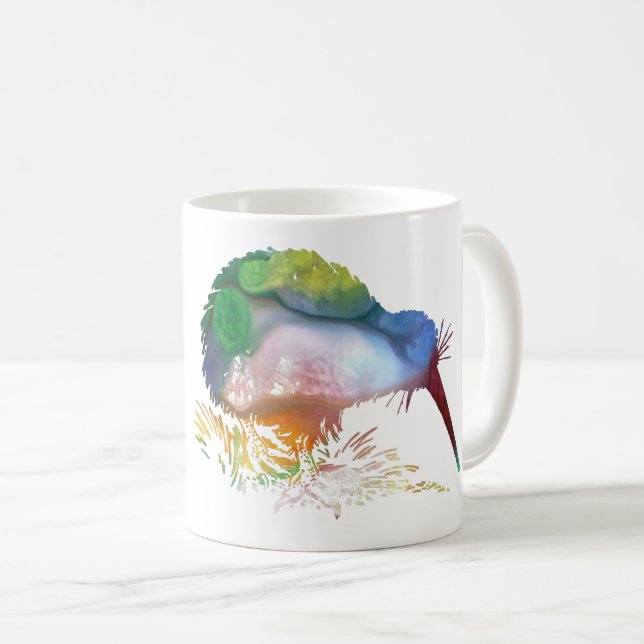 Taza De Café Arte del pájaro del kiwi (Anverso derecho)