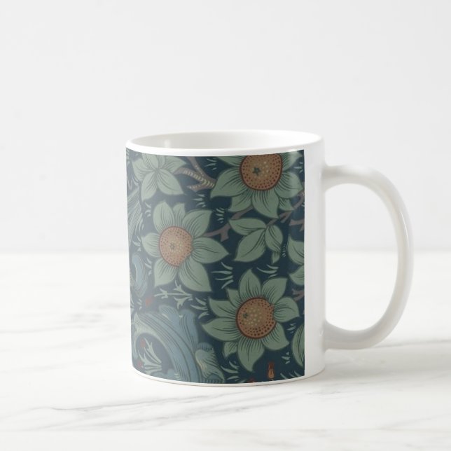 Taza De Café Arte del patrón de William Morris Orchard (Derecha)
