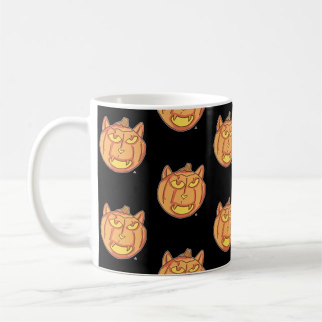 Taza De Café Arte del patrón Personalizado Jack-o-Lantern de Ha (Izquierda)