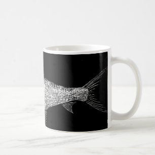 Taza De Café Arte del rasguño del Bonefish