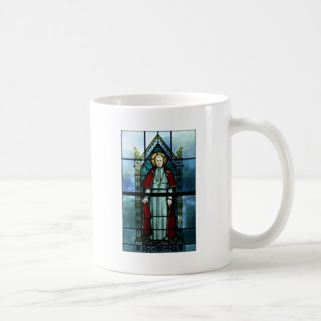 Taza De Café Arte del vitral de papa Saint Pío X (Derecha)
