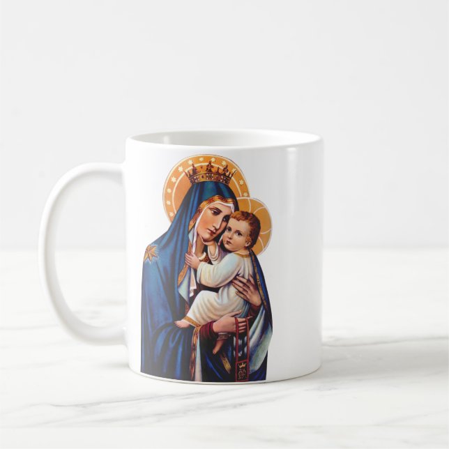 Taza De Café Arte Devocional de Nuestra Señora del Monte Carmel (Izquierda)