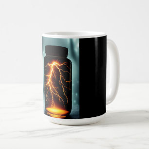 Taza De Café Arte digital de un rayo en una botella