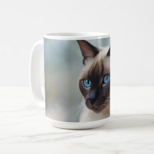 Taza De Café Arte digital del gato 749 siamés