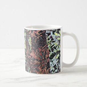 Taza De Café Arte digital del patrón floral con árbol
