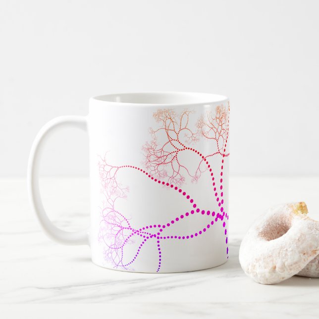 Taza De Café Arte digital en árbol de arcoiris (Con donut)