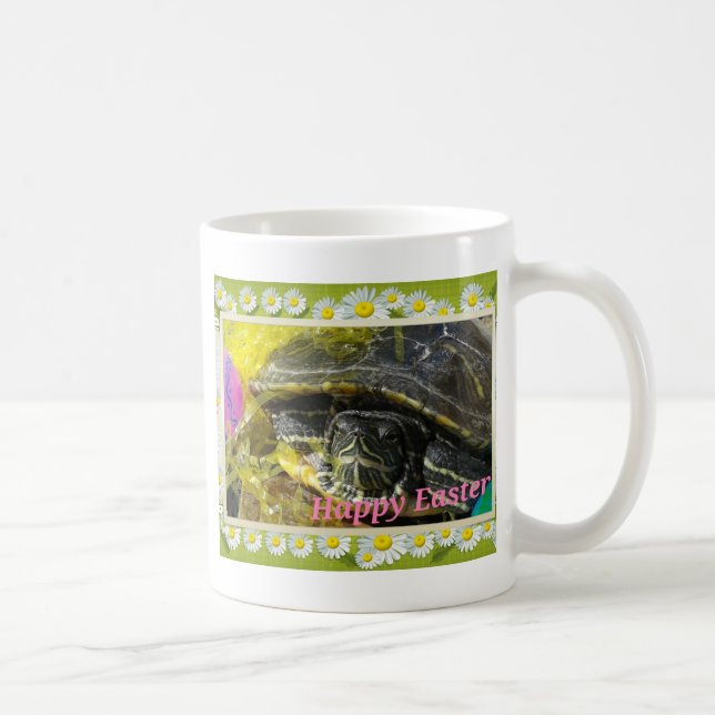 Taza De Café Arte digital en la frontera de las flores de Pascu (Derecha)