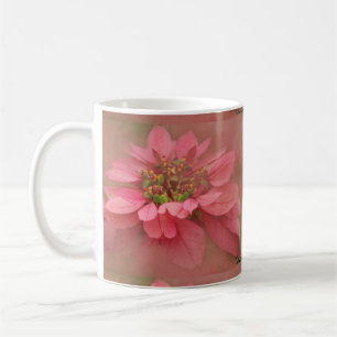 Taza De Café Arte Digital Flor de Pascua Rubor de Rosa