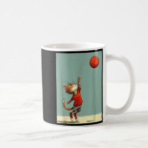 Taza De Café Arte divertido de baloncesto deportivo de gato lin