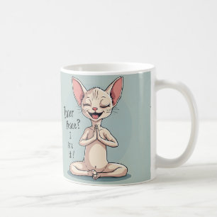 Taza De Café Arte divertido de gato Sphynx con paz interior
