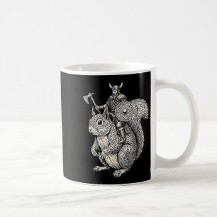 Taza De Café Arte divertido de guerrero de ardilla montando vik
