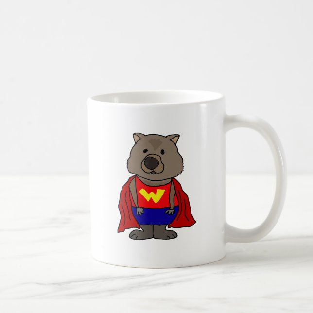 Taza De Café Arte divertido del dibujo animado del super héroe (Derecha)