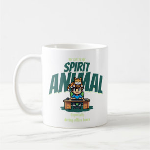 Taza De Café Arte Divertido y Lindo de Gato Animal Espiritual