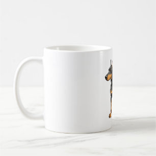 Taza De Café Arte Doberman de oído natural Imprimir camiseta cl
