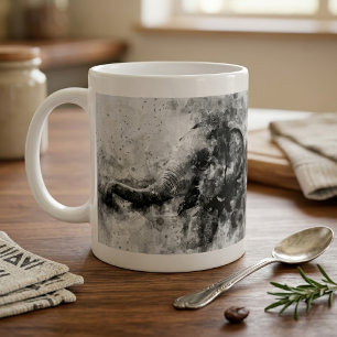 Taza De Café Arte en Acuarela de Elefante Bebé Lindo de Blanco