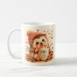 Taza De Café Arte en Acuarela de Erizo de Café Adorable