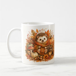 Taza De Café Arte en Acuarela de Erizo Otoñal Acogedor