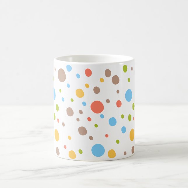 Taza De Café Arte 🎨 en círculos: Polka Dot Delight Mug (Centro)