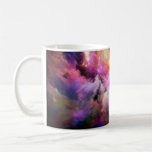 Taza De Café Arte en la nube de SlipperyJoe abstracto vibrante 