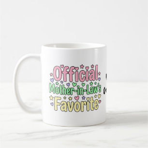 Taza De Café Arte en Pastel Favorito de la Suegra Oficial