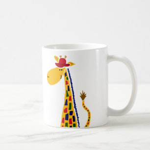 Taza De Café Arte enrrollado colorido de la jirafa