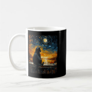 Taza De Café Arte Estrellado Noche Arte Gato Negro Calabazas Di