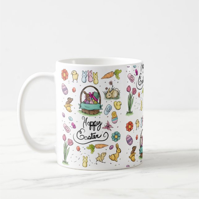 Taza De Café Arte feliz de Pascua (Izquierda)