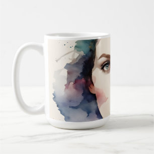 Taza De Café Arte femenino de doble exposición