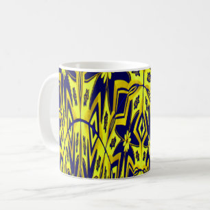 Taza De Café Arte floral abstracto ocupado