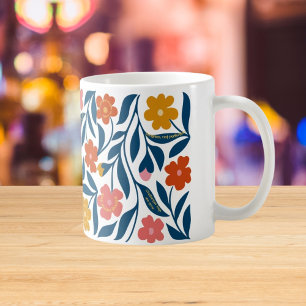 Taza De Café Arte Floral Boho Folk, Regalo de Afirmación Positi