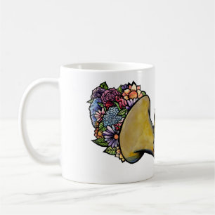 Taza De Café Arte floral de la banda de cuernos francesa